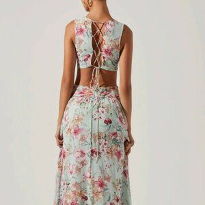 ASTR Noya Floral Cutout Maxi Dress